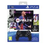 Sony DualShock 4 Wireless Controller - Black and FIFA 21 Bundle (PlayStation 4)